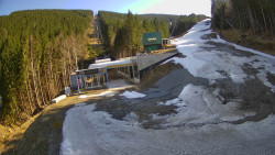 Modrá sjezdovka - dojezd k lanové dráze