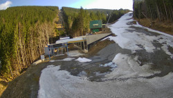 Modrá sjezdovka - dojezd k lanové dráze