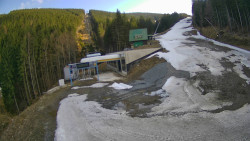 Modrá sjezdovka - dojezd k lanové dráze