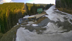 Modrá sjezdovka - dojezd k lanové dráze