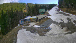 Modrá sjezdovka - dojezd k lanové dráze