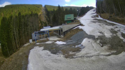 Modrá sjezdovka - dojezd k lanové dráze