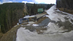 Modrá sjezdovka - dojezd k lanové dráze