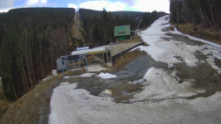 Modrá sjezdovka - dojezd k lanové dráze