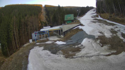 Modrá sjezdovka - dojezd k lanové dráze