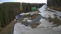 Modrá sjezdovka - dojezd k lanové dráze