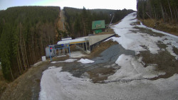 Modrá sjezdovka - dojezd k lanové dráze