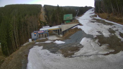 Modrá sjezdovka - dojezd k lanové dráze