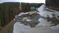 Modrá sjezdovka - dojezd k lanové dráze