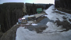 Modrá sjezdovka - dojezd k lanové dráze