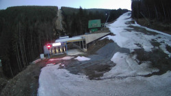 Modrá sjezdovka - dojezd k lanové dráze