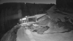 Modrá sjezdovka - dojezd k lanové dráze