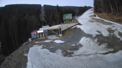 Modrá sjezdovka - dojezd k lanové dráze