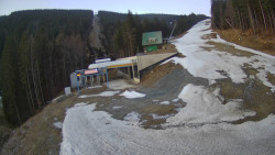 Modrá sjezdovka - dojezd k lanové dráze