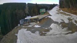 Modrá sjezdovka - dojezd k lanové dráze