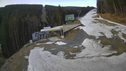 Modrá sjezdovka - dojezd k lanové dráze