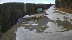 Modrá sjezdovka - dojezd k lanové dráze