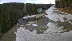 Modrá sjezdovka - dojezd k lanové dráze