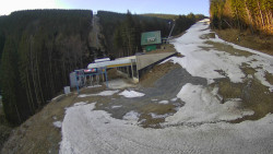 Modrá sjezdovka - dojezd k lanové dráze