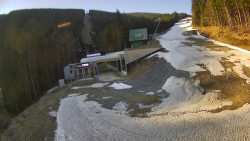 Modrá sjezdovka - dojezd k lanové dráze