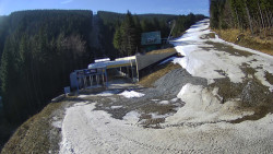 Modrá sjezdovka - dojezd k lanové dráze