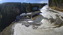 Modrá sjezdovka - dojezd k lanové dráze