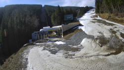 Modrá sjezdovka - dojezd k lanové dráze