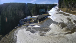 Modrá sjezdovka - dojezd k lanové dráze