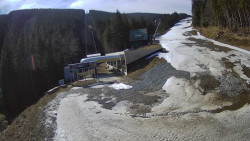 Modrá sjezdovka - dojezd k lanové dráze