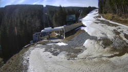 Modrá sjezdovka - dojezd k lanové dráze