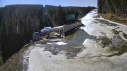 Modrá sjezdovka - dojezd k lanové dráze