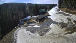 Modrá sjezdovka - dojezd k lanové dráze