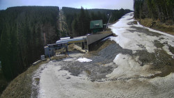 Modrá sjezdovka - dojezd k lanové dráze