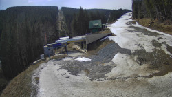 Modrá sjezdovka - dojezd k lanové dráze