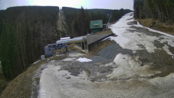 Modrá sjezdovka - dojezd k lanové dráze