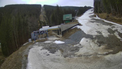 Modrá sjezdovka - dojezd k lanové dráze