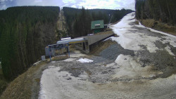 Modrá sjezdovka - dojezd k lanové dráze