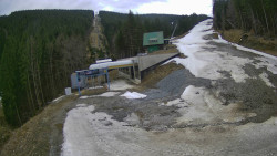 Modrá sjezdovka - dojezd k lanové dráze