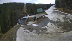 Modrá sjezdovka - dojezd k lanové dráze