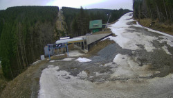 Modrá sjezdovka - dojezd k lanové dráze