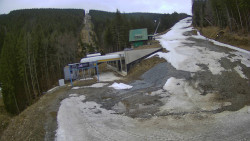 Modrá sjezdovka - dojezd k lanové dráze