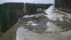 Modrá sjezdovka - dojezd k lanové dráze