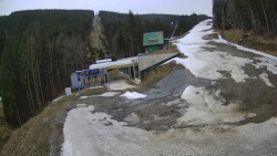 Modrá sjezdovka - dojezd k lanové dráze