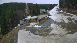 Modrá sjezdovka - dojezd k lanové dráze