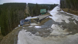 Modrá sjezdovka - dojezd k lanové dráze