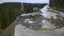 Modrá sjezdovka - dojezd k lanové dráze