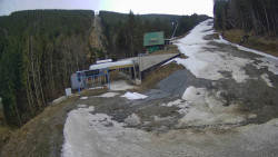 Modrá sjezdovka - dojezd k lanové dráze