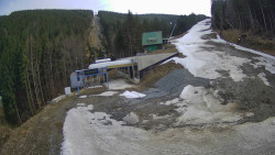 Modrá sjezdovka - dojezd k lanové dráze