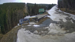 Modrá sjezdovka - dojezd k lanové dráze