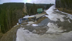 Modrá sjezdovka - dojezd k lanové dráze